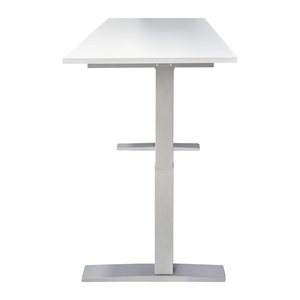 HAMMERBACHER XMKA19 elektrisch höhenverstellbarer Schreibtisch nussbaum rechteckig, C-Fuß-Gestell silber 180,0 x 80,0 cm