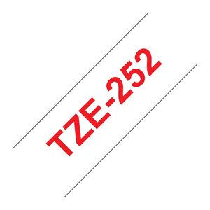 brother Schriftband TZe-252 TZE252, 24 mm, rot auf weiß, 1 St.