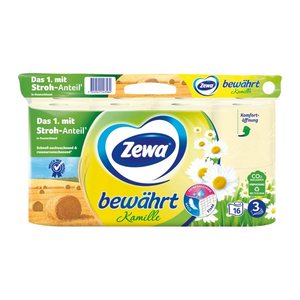 Zewa Toilettenpapier bewährt Kamille & Aloe Vera 3-lagig, 16 Rollen