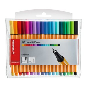 STABILO Point 88 Mini Fineliner farbsortiert 0,4 mm, 18 St.
