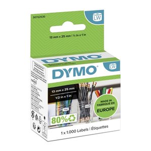 DYMO Etikettenrolle für Etikettendrucker S0722530 weiß, 13,0 x 25,0 mm, 1 x 1.000 Etiketten