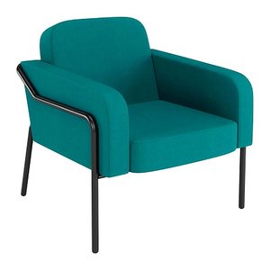 medso powered by PAPERFLOW Sessel MEDSO L Rund blau schwarz Stoff 75,0 x 74,3 x 73,6 cm, 1 St.