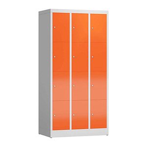 ClassiX Schließfachschrank feuerrot, lichtgrau X-520434, 12 Schließfächer 87,0 x 50,0 x 180,0 cm