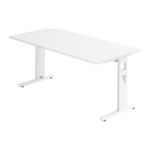 HAMMERBACHER OS 16 höhenverstellbarer Schreibtisch weiß rechteckig, C-Fuß-Gestell weiß 160,0 x 80,0 cm