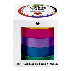 folia Washi Tape UNI BASIC Deko-Klebeband matt 10,0 mm x 10,0 m 5 Rollen