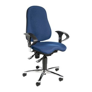 Topstar Bürostuhl Sitness® 10, SI59UG26 Stoff blau, Gestell chrom