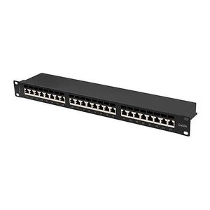 LANBERG 19" Patchpanel 1U 24-Port CAT.6A FTP geschirmt sw