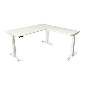 Kerkmann Move 4 elektrisch höhenverstellbarer Schreibtisch weiß rechteckig, T-Fuß-Gestell weiß 180,0 x 180,0 cm