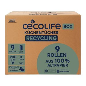 oecolife Küchenrollen OECOLIFE 3-lagig, 9 Rollen
