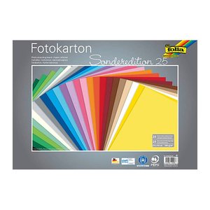 folia Fotokarton farbsortiert 300 g/qm 25 Bogen
