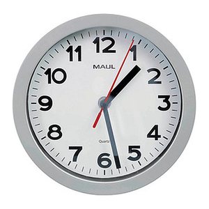 MAUL Wanduhr MAULstep weiß silber Kunststoff, Ø 20,0 cm