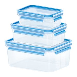 emsa Frischhaltedosen-Set CLIP & CLOSE transparent 0,55/1,0/2,2 l, 1 Set
