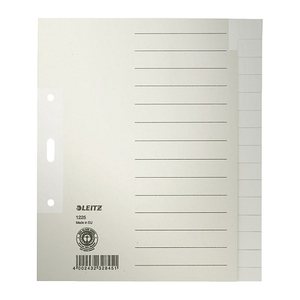 LEITZ Ordnerregister 1225 DIN A5 Vollformat blanko grau 15-teilig, 1 St.