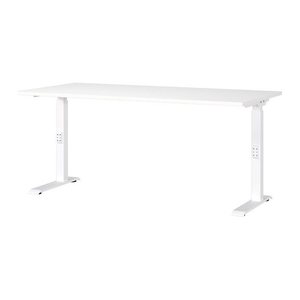 GERMANIA DOWNEY höhenverstellbarer Schreibtisch weiß rechteckig, C-Fuß-Gestell weiß 160,0 x 80,0 cm