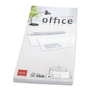 ELCO Briefumschläge Office DIN lang mit Fenster weiß haftklebend 25 St.