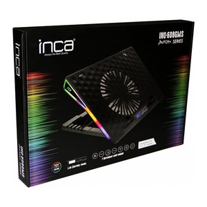 INCA Notebook Kühler 1x 185x20mm Lüfter/RGB/ 800RPM/2xUSB sw retail