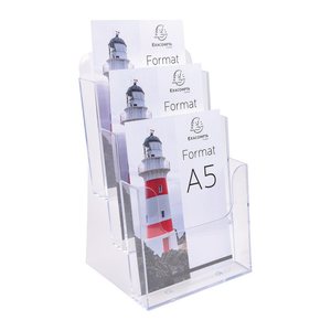 Exacompta Tischprospekthalter Office Exacryl transparent DIN A5 3 Fächern 18,1 x 15,4 x 28,0 cm, 1 St.