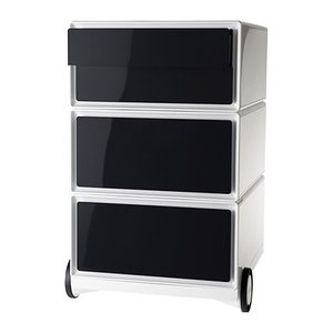 PAPERFLOW easyBox Rollcontainer weiß, schwarz 4 Auszüge 39,0 x 43,6 x 64,2 cm