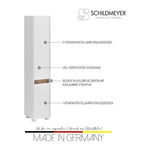 MÖBELPARTNER Badschrank Cosmo 146320 weiß 30,2 x 33,0 x 164,5 cm