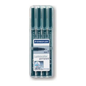 STAEDTLER Lumocolor Folienstifte schwarz 0,6 mm permanent, 4 St.