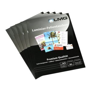 LMG Laminierfolien glänzend für A3 80 micron, 25 St.