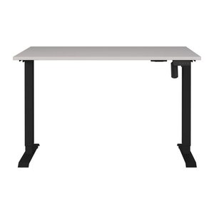 GERMANIA Boras höhenverstellbarer Schreibtisch kaschmir rechteckig, T-Fuß-Gestell schwarz 120,0 x 80,0 cm