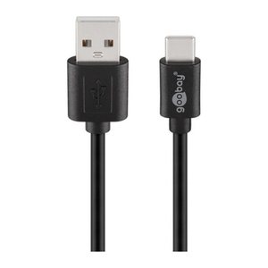 goobay USB 2.0 A/USB C Kabel 1,0 m schwarz, 1 St.