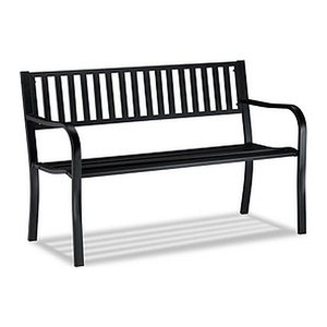 relaxdays Gartenbank 10026117_0 schwarz Metall 127,5 cm