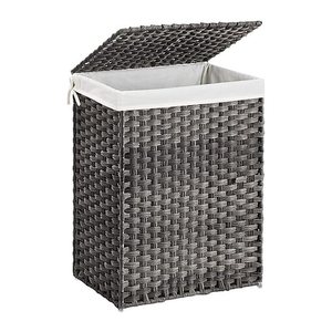 SONGMICS Wäschekorb grau, weiß, bis 25,0 kg, 1 St.