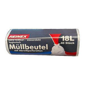 REINEX Müllbeutel mit Abreißperforation 18,0 l transparent 6,0 µm, 40 St.