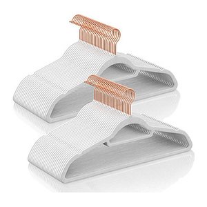 SONGMICS Kleiderbügel weiß, 50 St.