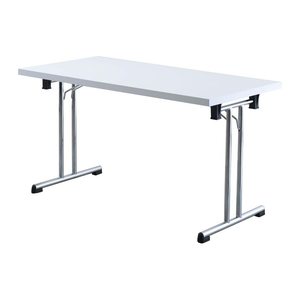 HAMMERBACHER Mehrzwecktisch weiß rechteckig, Rundrohr chrom, 138,0 x 69,0 x 73,5 cm