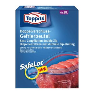 Toppits Gefrierbeutel SafeLoc 8,0 l, 6 St.