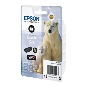 EPSON 26 / T2611 (Eisbär) Foto schwarz Druckerpatrone
