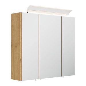 POSSEIK Spiegel mit Beleuchtung 70 eiche gold 70,0 x 17,0 x 62,0 cm