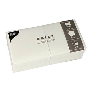 PAPSTAR Servietten Daily Collection weiß 2-lagig 24,0 x 24,0 cm, 150 St.