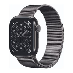 Apple Watch Series 11 42 mm Titan (GPS+Cellular) Sportarmband S/M  schwarz, schiefer