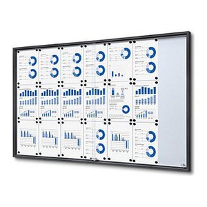 Showdown® Displays Schaukasten SLIM grau 21x DIN A4 156,6 x 5,0 x 94,8 cm, 1 St.