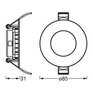 OSRAM Downlight Slim LED Einbaustrahler weiß 4,5 W