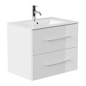 POSSEIK Waschbecken mit Unterschrank HOMELINE 70 weiß glanz 71,0 x 46,5 x 53,8 cm
