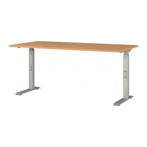 GERMANIA DOWNEY höhenverstellbarer Schreibtisch grandson-eiche rechteckig, C-Fuß-Gestell silber 160,0 x 80,0 cm