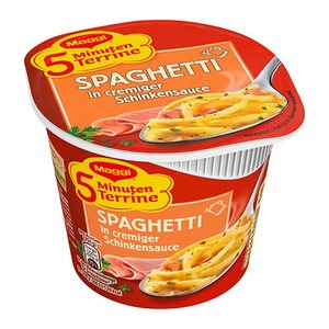 Maggi® 5 Minuten Terrine Spaghetti in Schinkensauce Fertiggericht, 8 St.