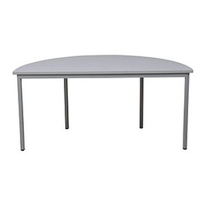 Gürkan Mehrzwecktisch grau halbrund, Vierkantrohr grau, 140,0 x 70,0 x 75,0 cm