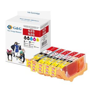 G&G Druckerpatronen 5er Set für Canon PGI-525BK+CLI-526