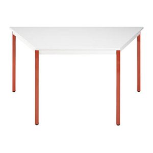 SODEMATUB Mehrzwecktisch lichtgrau, rot Trapezform, Vierkantrohr rot, 70,0/140,0 x 70,0 x 74,0 cm