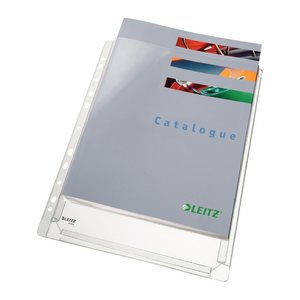 LEITZ Prospekthüllen DIN A4 transparent genarbt 0,17 mm, 5 St.