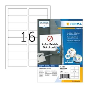 HERMA Etiketten 10303 weiß 88,9 x 33,8 mm, 100 Blatt