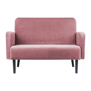meet powered by PAPERFLOW 2-Sitzer Sofa LISBOA rosa schwarz Stoff 124,0 x 81,5 x 83,0 cm, 1 St.
