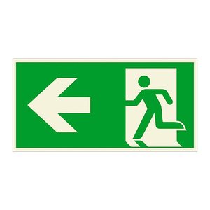 SafetyMarking® Rettungszeichen-Aufkleber "Notausgang links" rechteckig 30,0 x 15,0 cm, 1 St.
