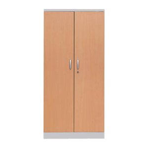 Gürkan Stahlschrank 100119 buche, weißaluminium 4 Fachböden 92,0 x 42,0 x 195,0 cm, aufgebaut, 1 St.